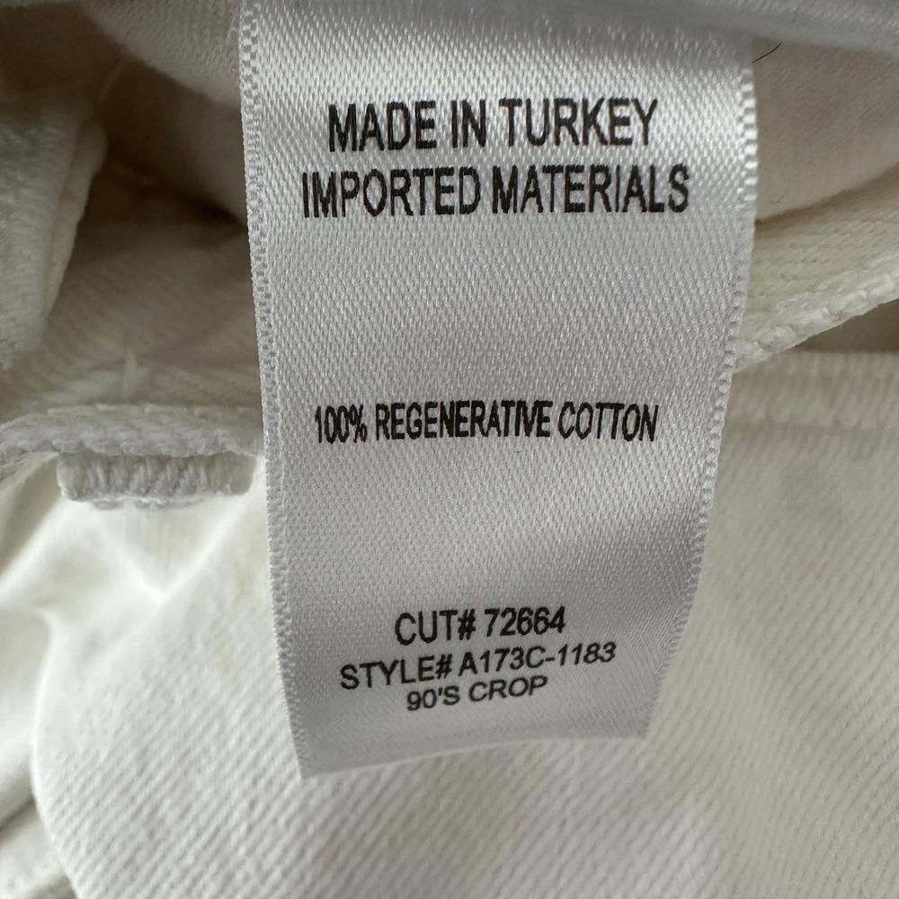 Agolde 90's Crop Mid Rise Straight Jeans Fortune Cookie White A173C-1183 - Picture 11 of 14